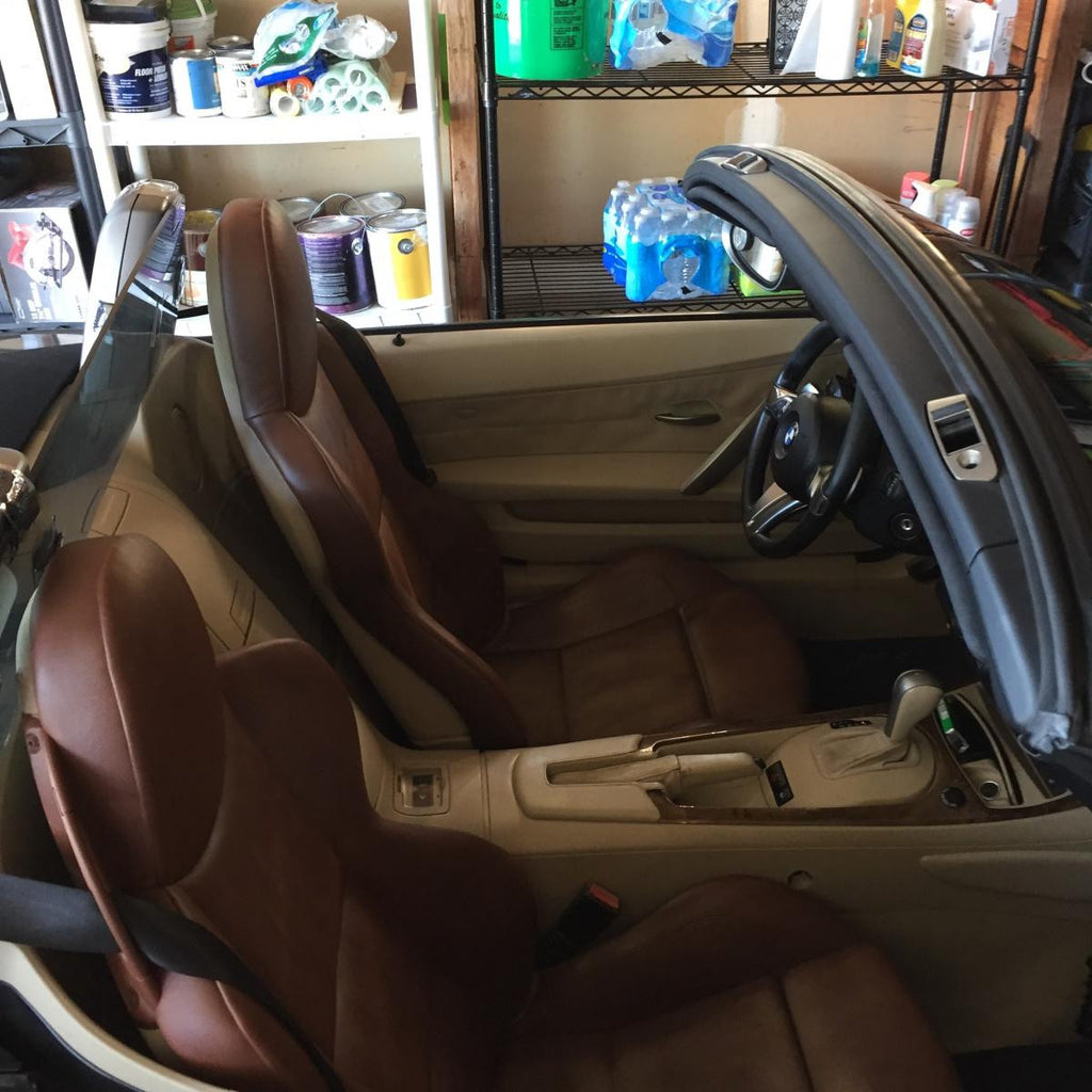 Lucy's BMW Interior Restoration from Cream to Cinnamon