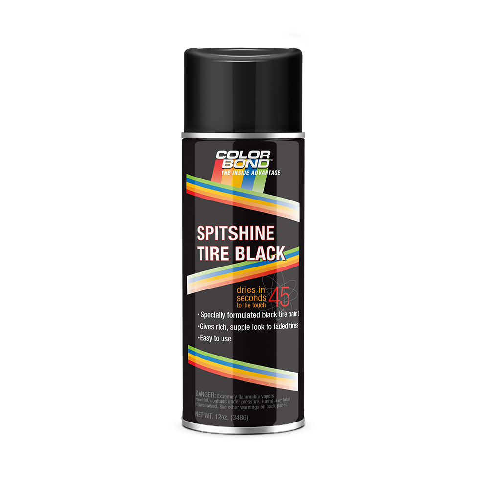 ColorBond Spit Shine Tire Spray Paint, Black Satin 12 oz.
